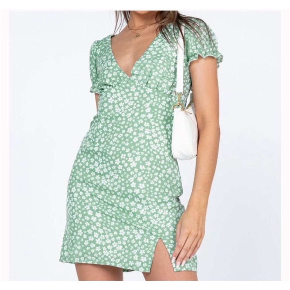 Princess Polly Green Floral Mini Dress